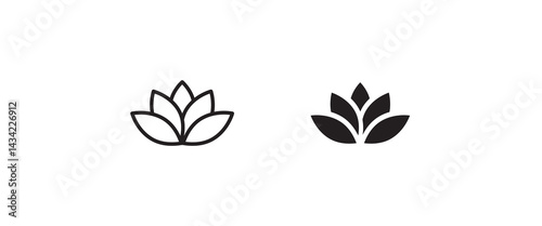 lotus flowers, Lotus, Lily Flower Icon. Spa icons button, vector, sign, symbol, logo, illustration, editable stroke, flat design style isolated on white linear pictogram