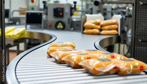 Automated Food Packaging Line in a Modern Factory