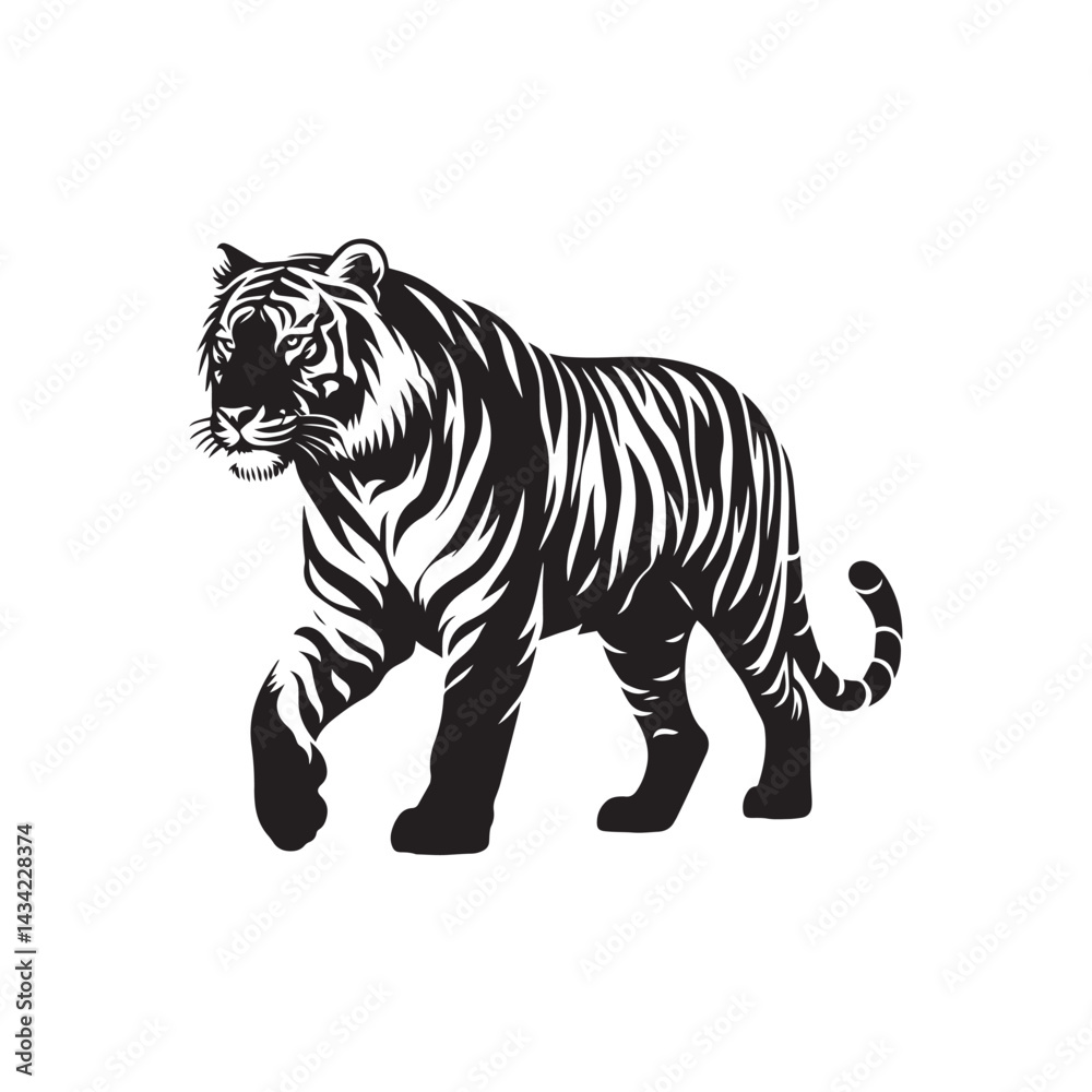 Obraz premium tiger isolated on white background