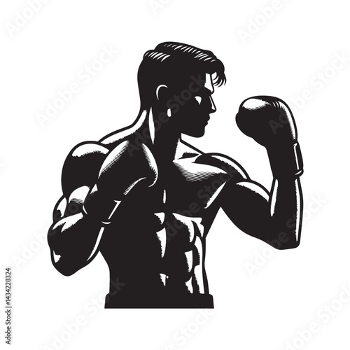 vector illustration of boxer