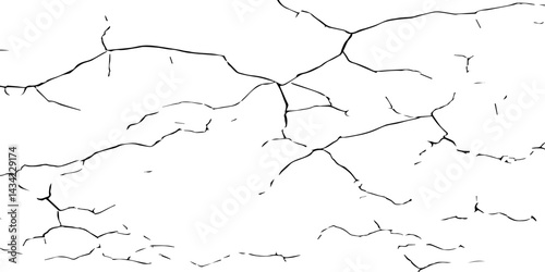 High-Resolution Vector Texture of Dry Cracked Earth with Transparent Background – Grunge Distressed Overlay Featuring Natural Split Lines and Soil Fractures
