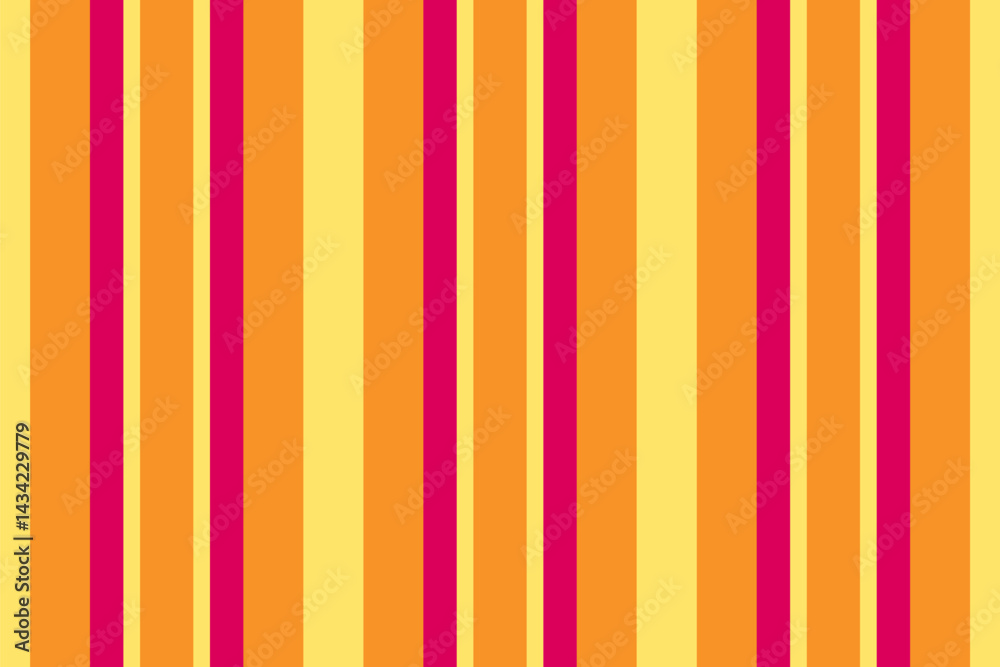Obraz premium Floor pattern background seamless, textured vertical stripe fabric. Birthday lines vector textile texture in yellow and orange colors.