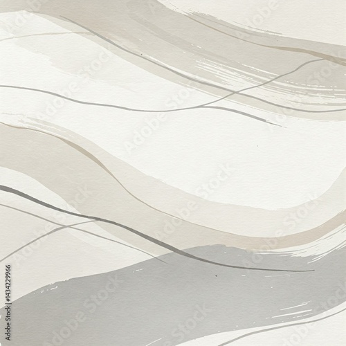 Japandi Wallpaper Watercolor Brushstroke Effect Minimalistic Soft Tones