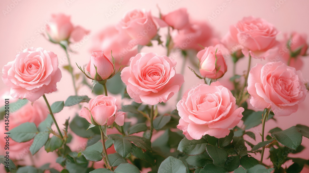 Beautiful pink roses arranged on a soft pink background perfect for minimalist mobile wallpaper Beautiful pink roses arranged on a soft pink background perfect for minimalist mobile wallpaper