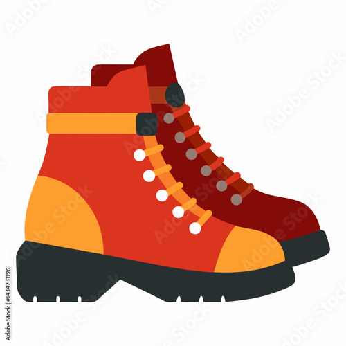 Hiking Boots Isolated Footwear Adventure Ready Footgear For Outdoor Trails