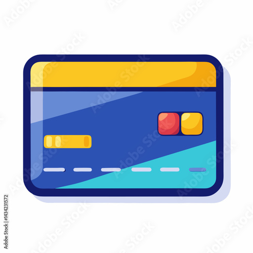 Cartoon Credit Card Vector Illustration For Finance And Banking Services