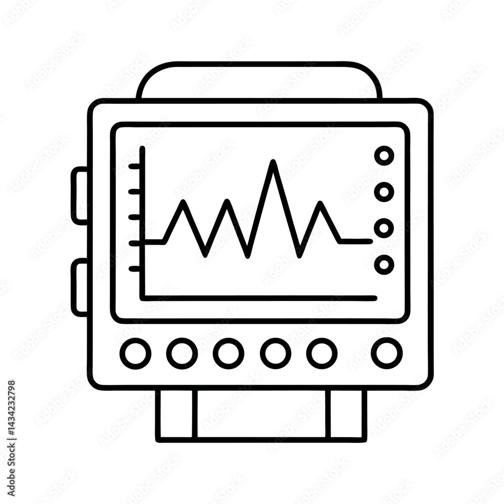 Outline of a Oscilloscope Vector Outline of a Oscilloscope Vector