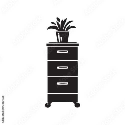 wooden chest of drawers isolated on white