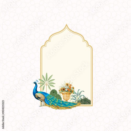 Mughal wedding invitation monogram design. Mughal Wedding Monogram Design.
