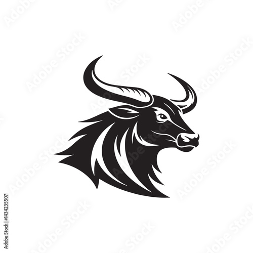 ox vector silhouette clip art logo design