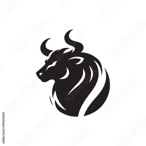 ox vector silhouette clip art logo design