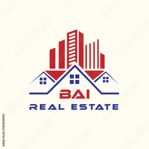 Letter BAI building vector, BAI real estate. BAI home letter logo design, BAI real estate Logo