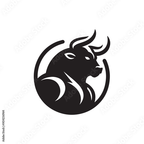 ox vector silhouette clip art logo design