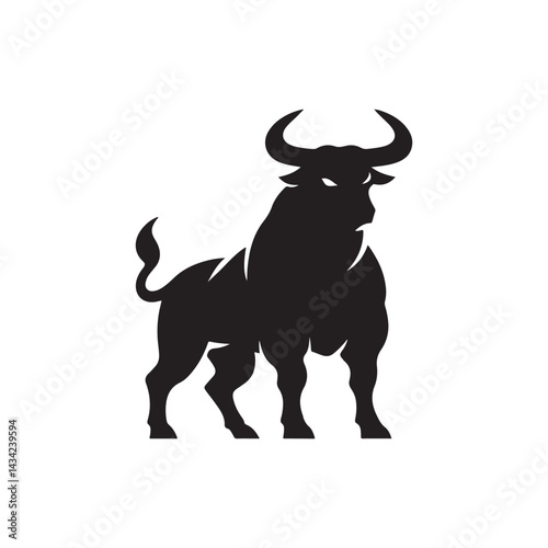 ox vector silhouette clip art logo design