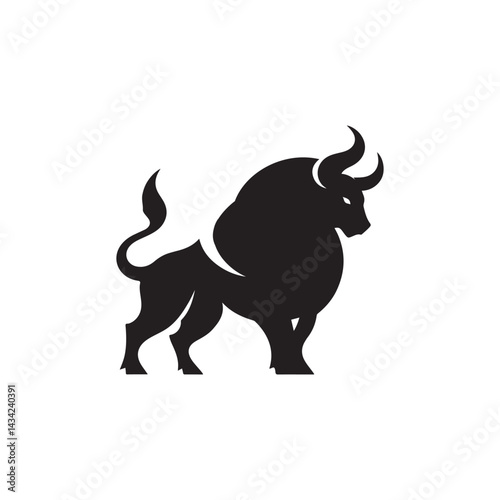 ox vector silhouette clip art logo design