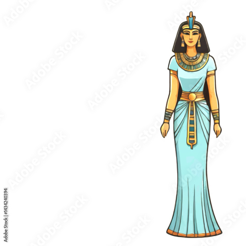 lady in egyptian dress cartoon vector illustration