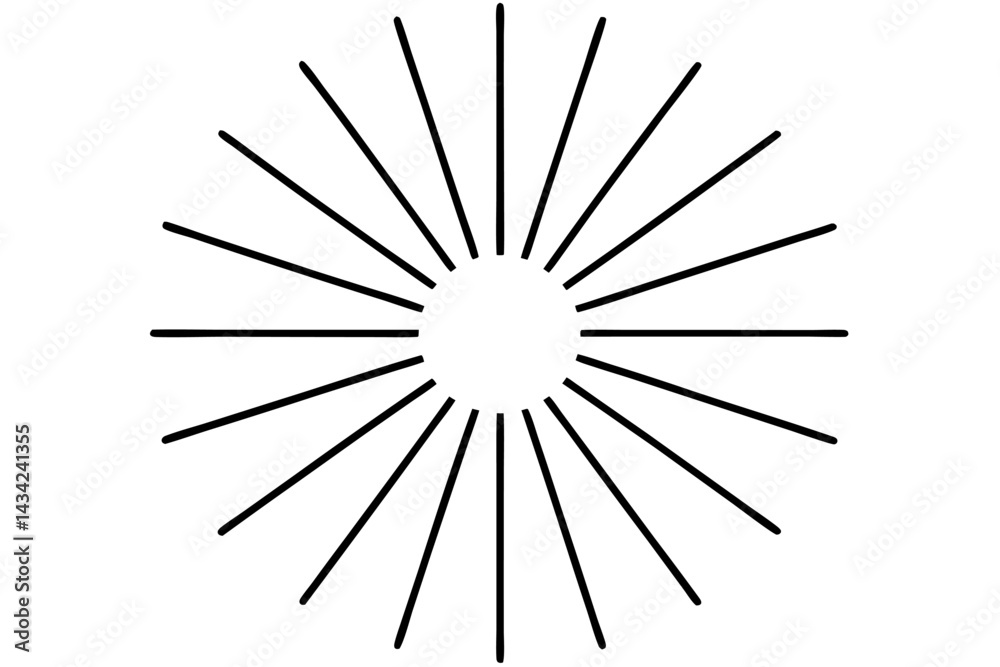 Fototapeta premium Abstract sun explosion with pencils forms a colorful, light pattern