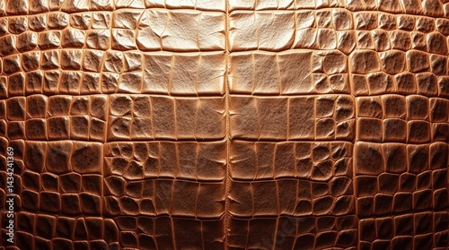 Close-up of Brown Textured Leather Pattern with Scales