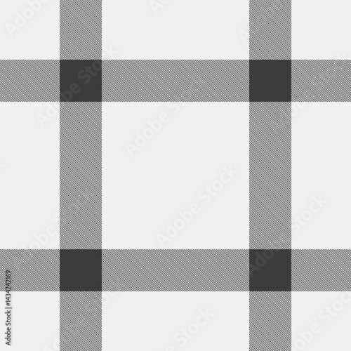 Outline textile fabric check, proud texture background plaid. Flow tartan seamless pattern vector in white and grey colors.