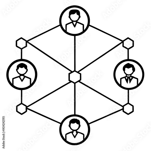 3d network concept shows social internet communication structure connecting people in a molecular web