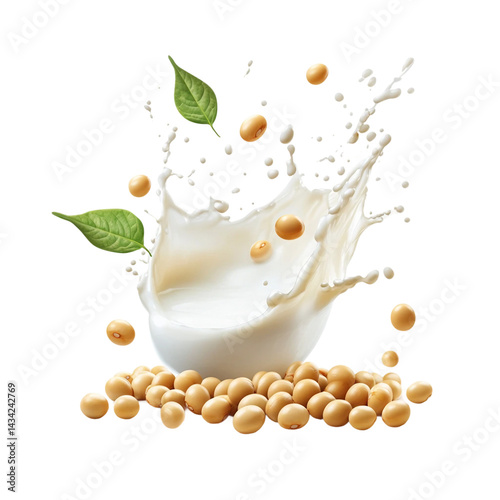  Soybeans with milk splashing isolated.png