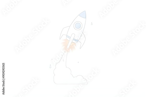 Rocket lifting off from a customer-centric dashboard, symbolizing insight-powered success