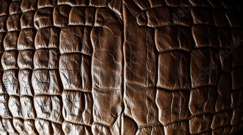 Detailed Brown Reptile Skin Texture Close-up for Backgrounds