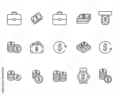 Salary icon set