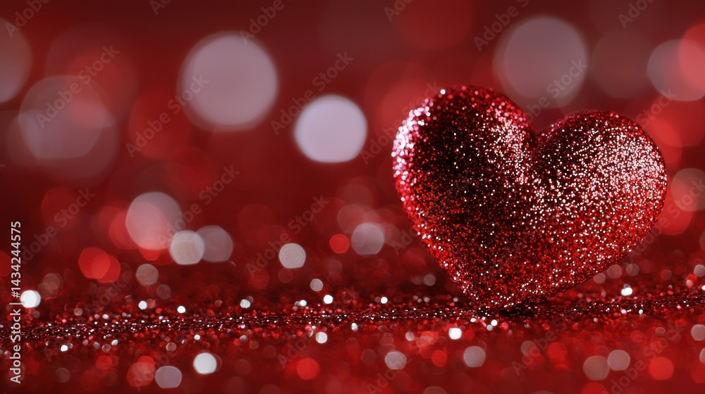 Sparkling heart on a red background Sparkling heart on a red background