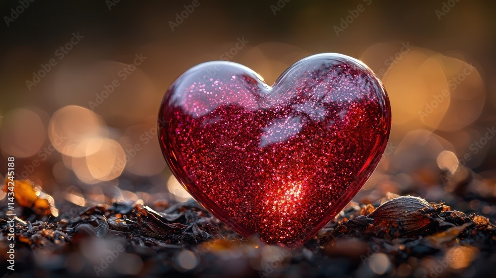 Obraz premium Sparkling Red Heart