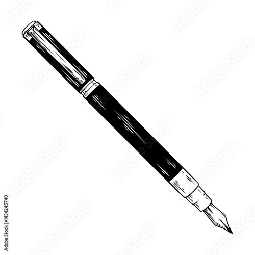 vector line art drawing illustration of pen