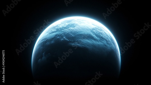 Vibrant blue planet photographed from space, showcasing swirling clouds and rich colors, ideal for celestial themes or backgrounds.