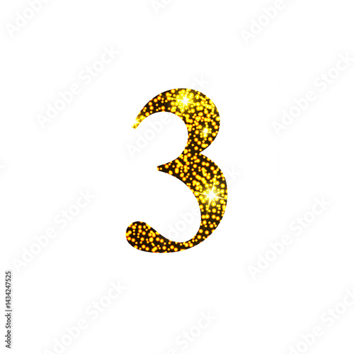 Golden number 3. Numbers for design