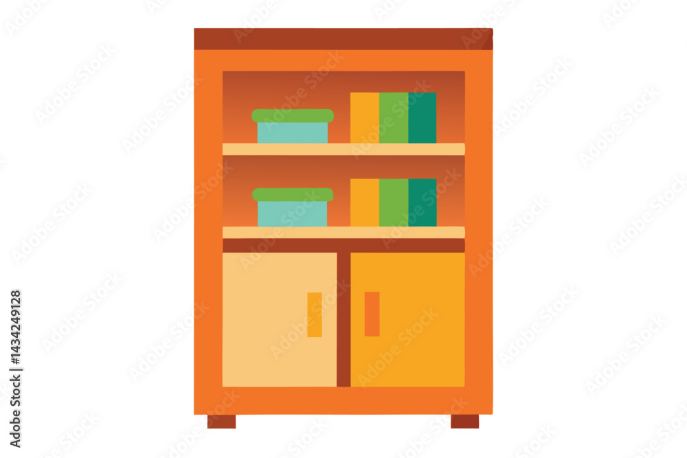 Fototapeta premium apantry-cabinet--vector-art-illustriton-white-bagr.eps