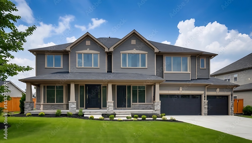 Fototapeta premium Residential Property Close-Up Highlighting Modern Design Features