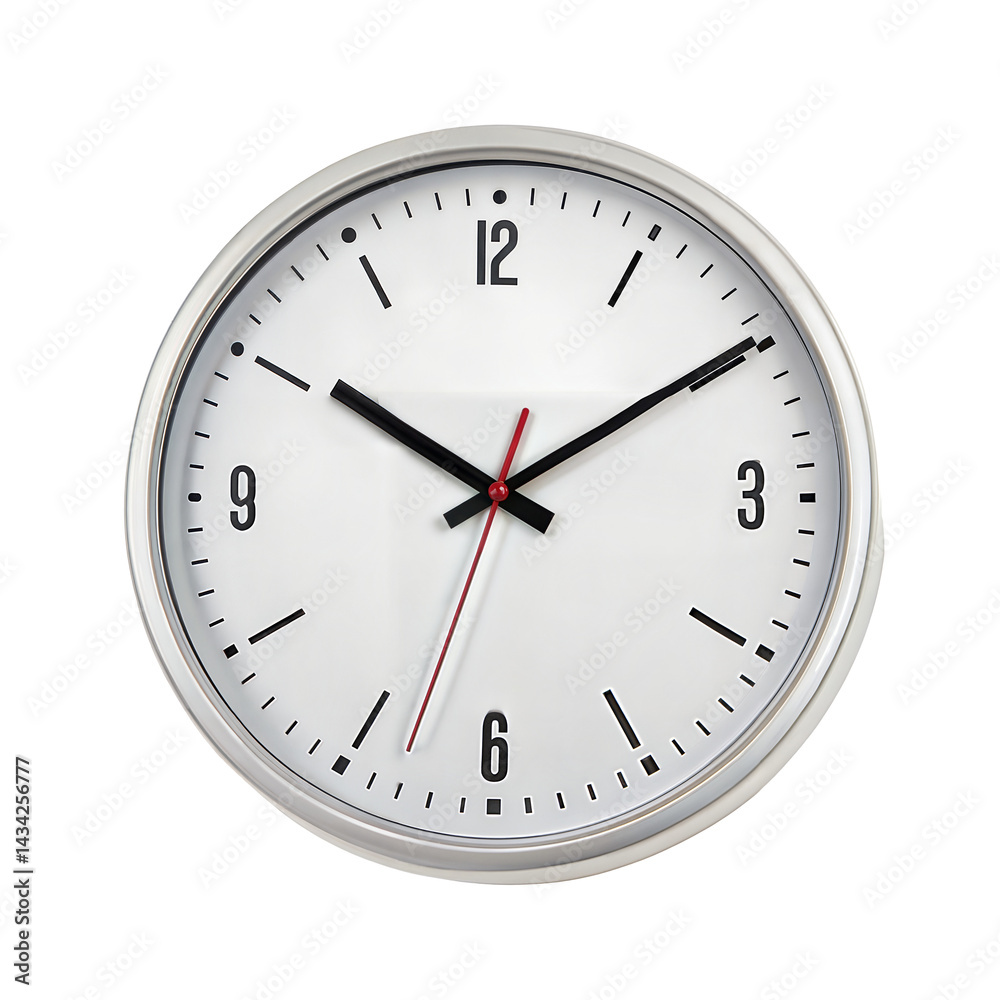 White wall clock isolated on transparent background. Png White wall clock isolated on transparent background. Png