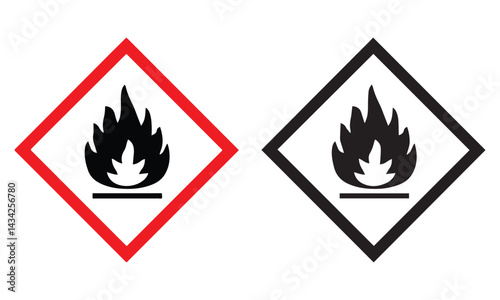 flammable hazard icon png. vector illustration eps file