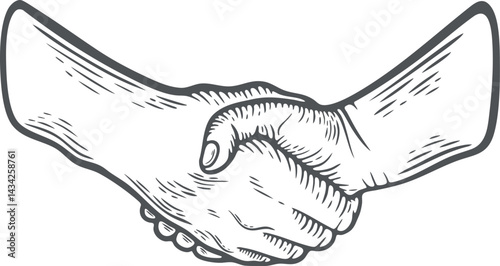 Handshake, two hands shaking, greeting, business deal sign gesture