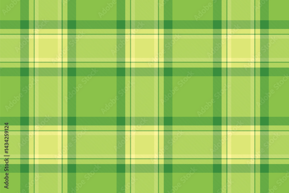 Fototapeta premium Teenager texture vector pattern, real plaid seamless check. Effect fabric background tartan textile in green and lime colors.