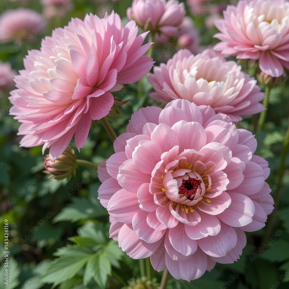Fototapeta premium Pink and white ranunculus flowers