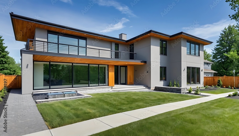 Fototapeta premium Real Estate Close-Up Emphasizing Home's Sleek Design