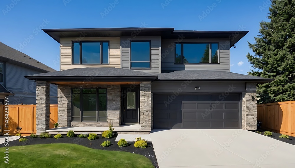 Fototapeta premium Real Estate Close-Up Emphasizing Home's Sleek Design