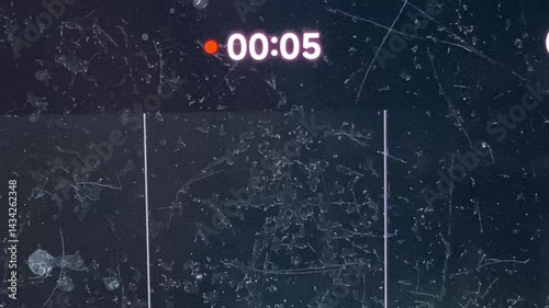 Digital Timer Countdown Sequence. Running Seconds Timer on Dark Background. 