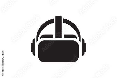 simple and unobtrusive VR headset vector silhouette illustration isolated in white background