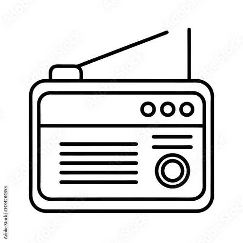 Radio Outline Icon Vector