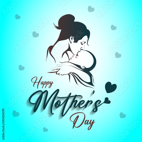 Mother's Day Silhouette with Hearts
