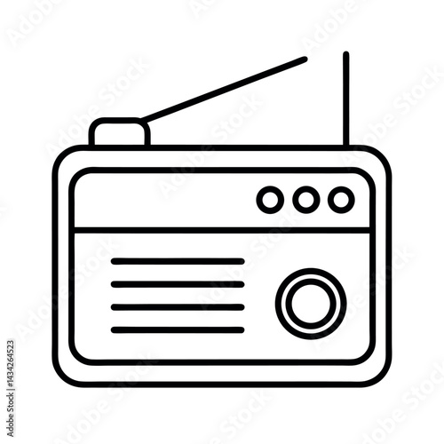 Portable Radio Outline Vector