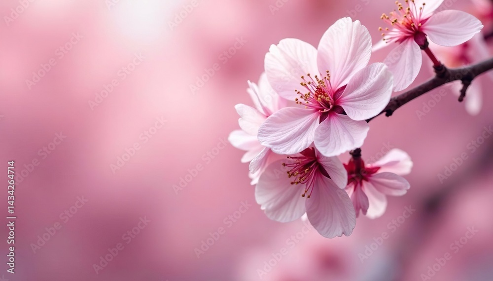 Obraz premium Delicate pink sakura blossoms, full bloom, soft petals , pattern, flowers