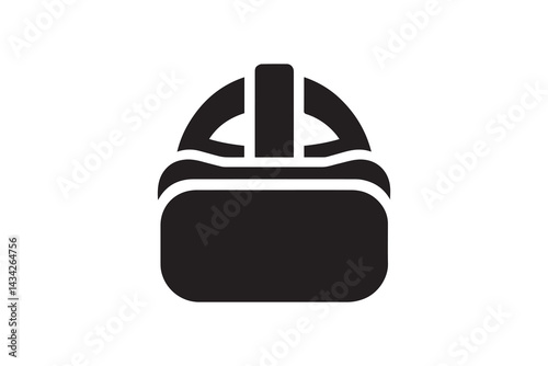 simple and unobtrusive VR headset vector silhouette illustration isolated in white background