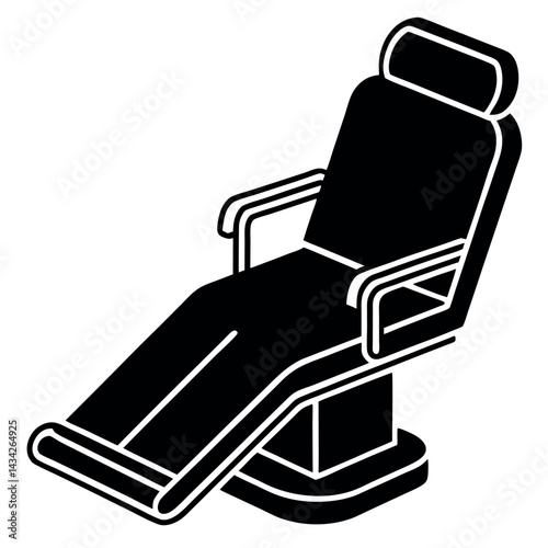 Silhouette of dentist’s recliner chair for tooth examination